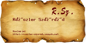 Röszler Szórád névjegykártya